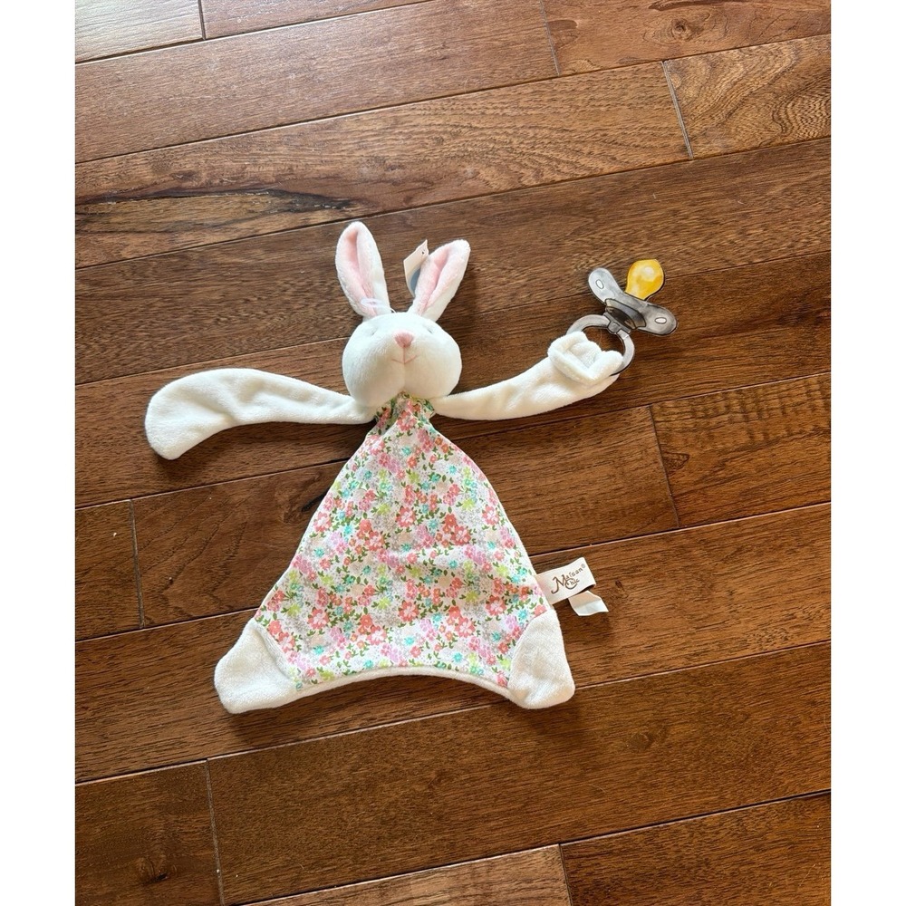 Maison Chic Beth the Bunny Pacifer Holder Plush Lovey New